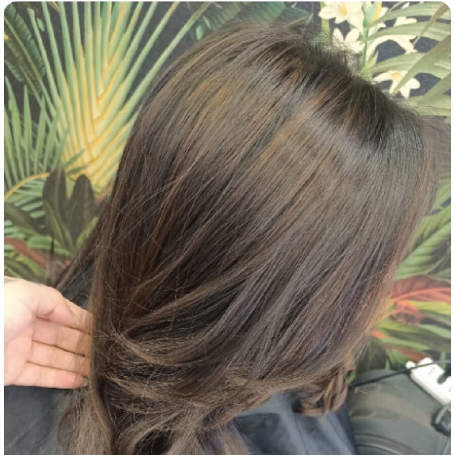 Balayage con ondas y brillo
